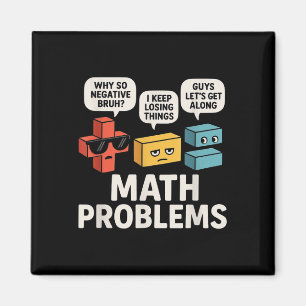 Wiskunde problemen symboliseert grappige leerkrach magneet
