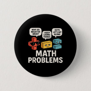 Wiskunde problemen symboliseert grappige leerkrach ronde button 5,7 cm