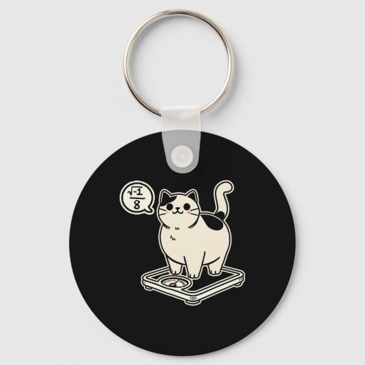 Wiskunde Pun Cat I Overate Ik Over 8 Grappige Wisk Sleutelhanger (Voorkant)