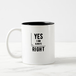 Wiskunde Pun - Ja, ik ben altijd goed pa Joke Tweekleurige Koffiemok