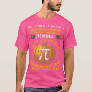 Wiskunde Pun Pumpkin Pi Funny Halloween Costume T-shirt
