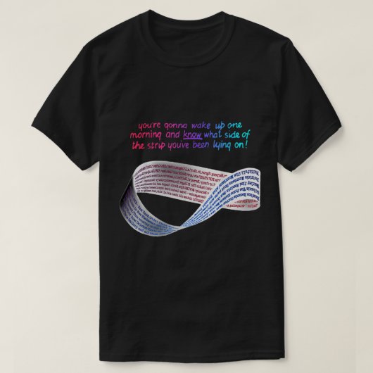 Wiskunde Punk Mobius Strip Welke kant van de bed j T-shirt (Design voorkant)