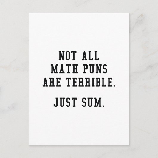 Wiskunde Puns Briefkaart (Voorkant)