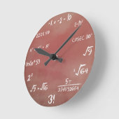 Wiskunde Quiz-klok - Bruin medium Ronde Klok (Hoek)