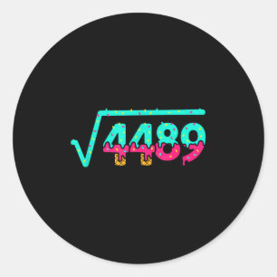 Wiskunde Radicaal 4489, Speelse Donut-nummers Ma Ronde Sticker