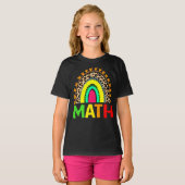 Wiskunde Rainbow Leopard Terug naar school T-shirt (Voorkant volledig)