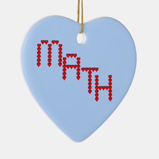 Wiskunde Red Hearts Tekst Keramisch Ornament (Rechts)