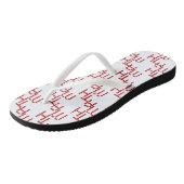 Wiskunde Red Hearts Tekst Teenslippers (Schuin)