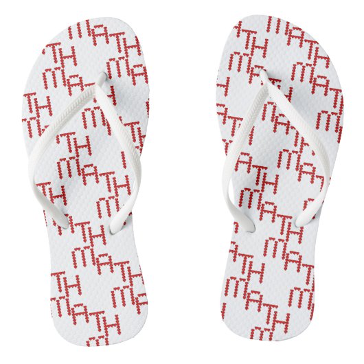 Wiskunde Red Hearts Tekst Teenslippers (Voetbed)