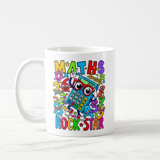 Wiskunde Rock Star Mok | Nummer Dag Leraar Cadeau (Links)