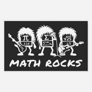 Wiskunde Rocks Academische Rockband Humor Rechthoekige Sticker