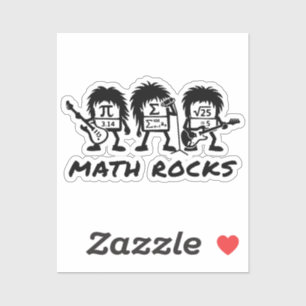 Wiskunde Rocks Academische Rockband Humor Sticker