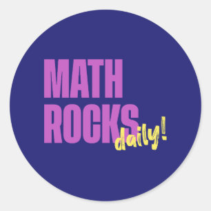 Wiskunde Rocks Daily Ronde Sticker