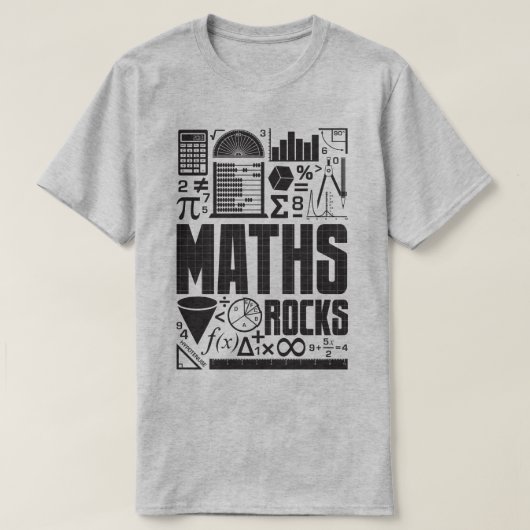 Wiskunde Rocks Mathematics Geek Nerd Slogan T-Shir T-shirt (Design voorkant)