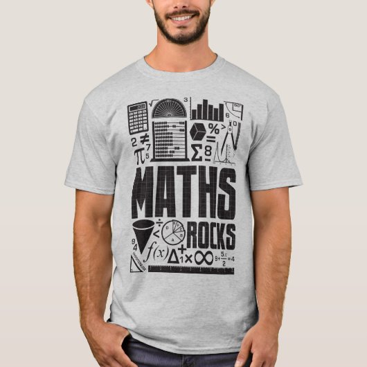 Wiskunde Rocks Mathematics Geek Nerd Slogan T-Shir T-shirt (Voorkant)