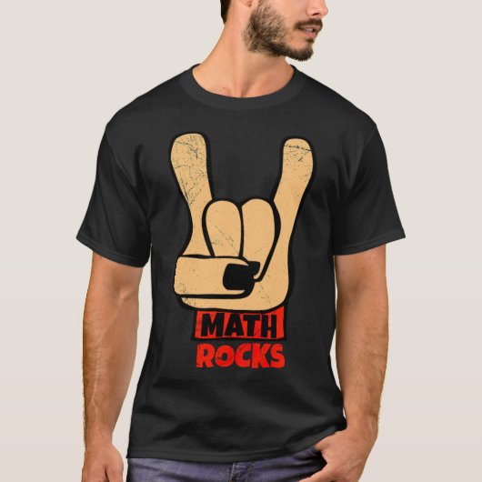 Wiskunde Rocks Rock en Roll Funny Wiskunde Gift Id T-shirt (Voorkant)