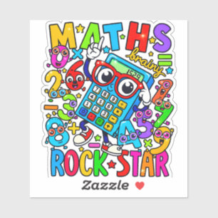 Wiskunde Rockster Sticker voor Kinderen NL