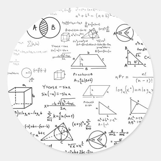 wiskunde ronde sticker (Voorkant)