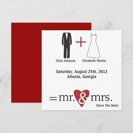 Wiskunde Save The Date (Voorkant / Achterkant)