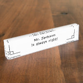 Wiskunde School leraar Funny Naambordje (Zijkant)