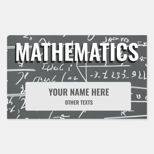 Wiskunde School Onderwerp Sticker Label (Voorkant)