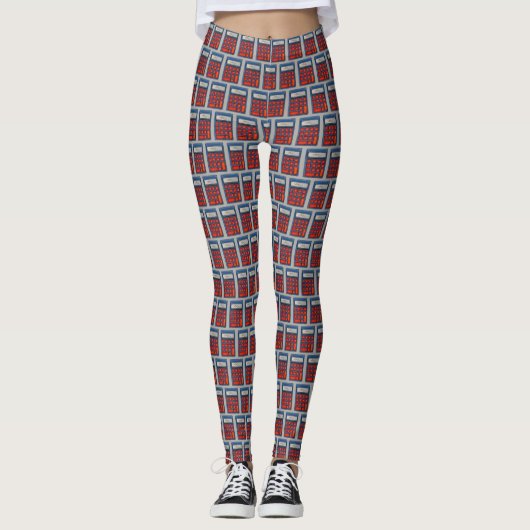 Wiskunde Schoolleraar Onderwijs Nerd Calculator Leggings (Voorkant)