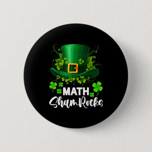 Wiskunde Shamrocks St. Patricks Dag School Ronde Button 5,7 Cm