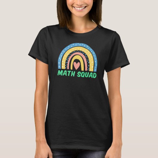 Wiskunde Squad Boho Rainbow Student Wiskunde Teach T-shirt (Voorkant)