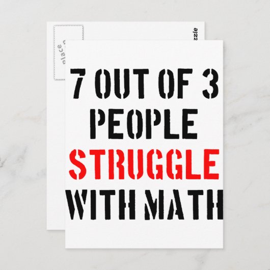 Wiskunde Struggle Briefkaart (Voorkant / Achterkant)