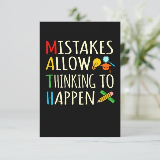 Wiskunde Student maakt wiskundige Wiskunde leraar RSVP Kaartje (Staand voorkant)