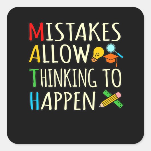 Wiskunde Student maakt wiskundige Wiskunde leraar Vierkante Sticker (Voorkant)