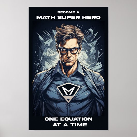 Wiskunde Super Hero Classroom Poster (Voorkant)