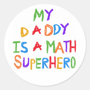 Wiskunde Superheld Ronde Sticker