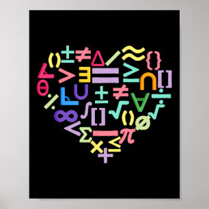 Wiskunde Symbolen Hart Leuk Valentijnsdag Wiskunde Poster