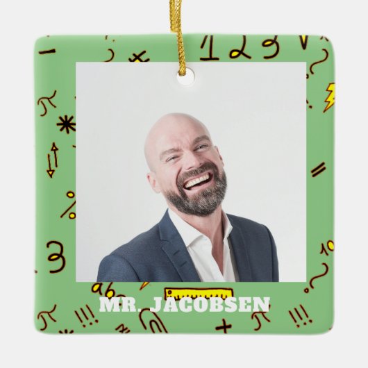 Wiskunde Symbolen Lijst leraar Keramisch Ornament (Voorkant)