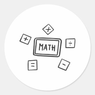 Wiskunde symbolen voor kinderen ronde sticker