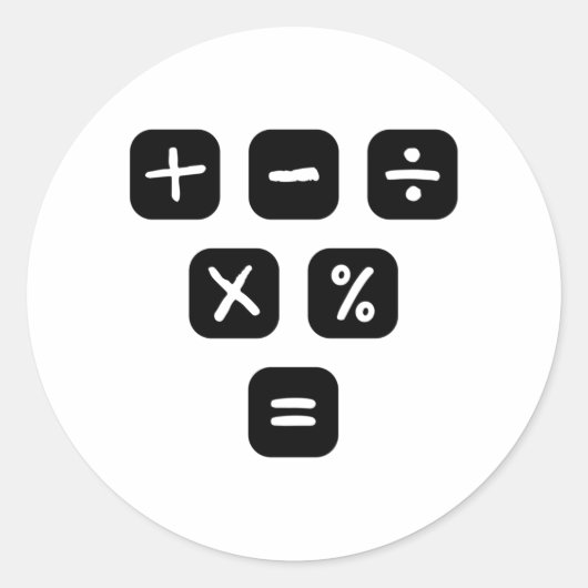 Wiskunde Symbolen wiskundige signalen Ronde Sticker (Voorkant)