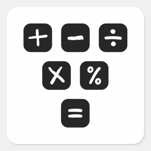 Wiskunde Symbolen wiskundige signalen Vierkante Sticker (Voorkant)