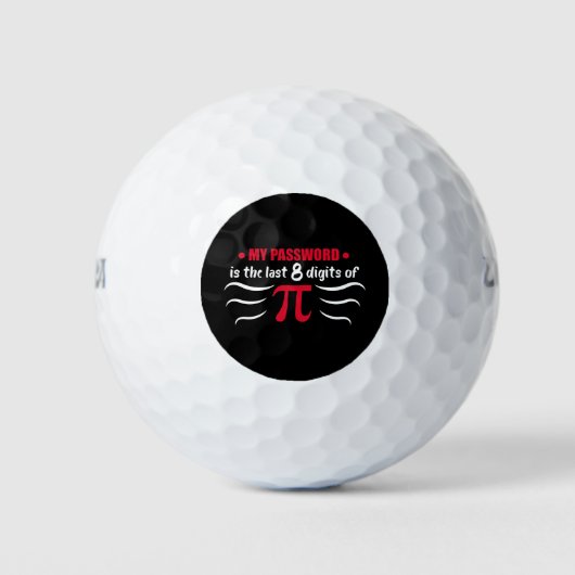 Wiskunde Symbool Mijn wachtwoord is de laatste 8 c Golfballen (Voorkant)