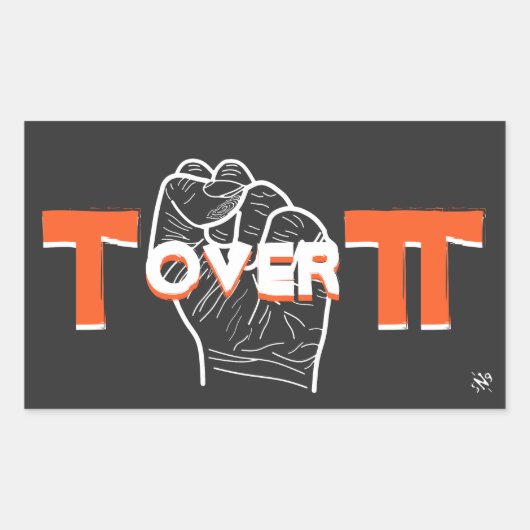 Wiskunde Tau en Pi Rechthoekige Sticker (Voorkant)