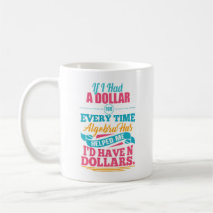 Wiskunde Teacher Algebra vergelijking Pun N Dollar Koffiemok