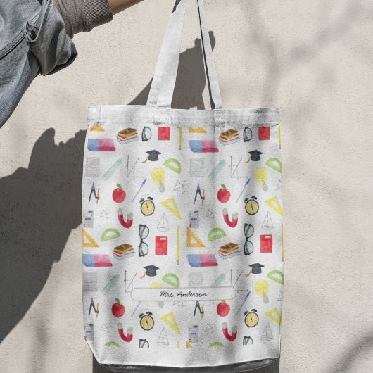 Wiskunde Teacher Custom Kleurrijk Tote Bag
