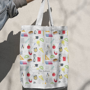 Wiskunde Teacher Custom Kleurrijk Tote Bag