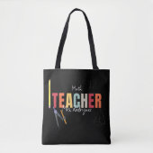 Wiskunde Teacher Custom Zwart Tote Bag (Voorkant)