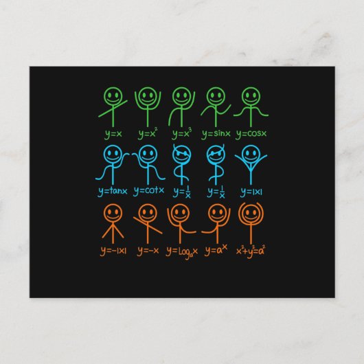Wiskunde Teacher Dance vergelijking Mathematisch W Briefkaart (Voorkant)