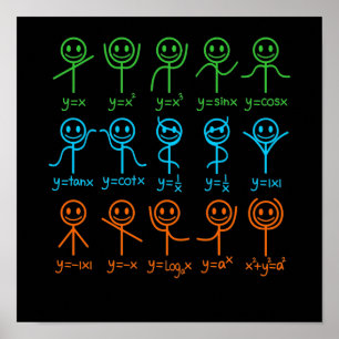 Wiskunde Teacher Dance vergelijking Mathematisch W Poster