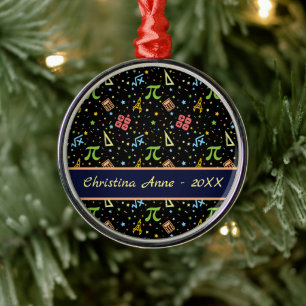 Wiskunde Teacher - Mathematics Symbols Pattern Met Metalen Ornament