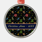 Wiskunde Teacher - Mathematics Symbols Pattern Met Metalen Ornament (Voorkant)