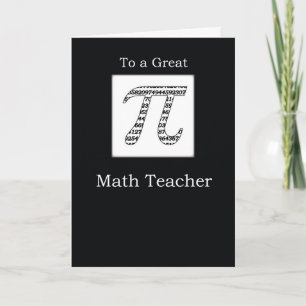 Wiskunde Teacher Pi Day Zwart Kaart