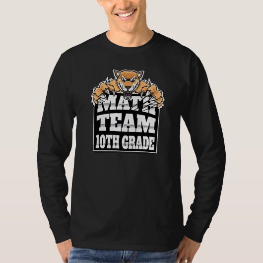 Wiskunde Team docenten 10e klas studenten Jaguars  T-shirt (Voorkant)